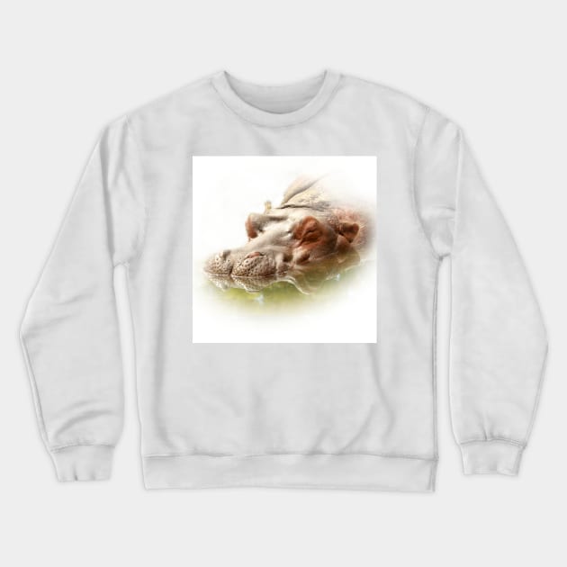 Hippopotamus Crewneck Sweatshirt by Guardi